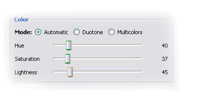 color settings with color variation