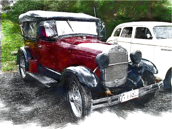 vintage car - painted